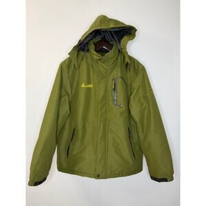 MOERDENG Men's Waterproof Ski Jacket Warm Winter Snow Coat Green Sz M